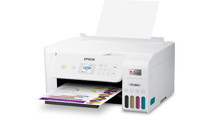 Why is my Epson ET 2803 not printing in color?