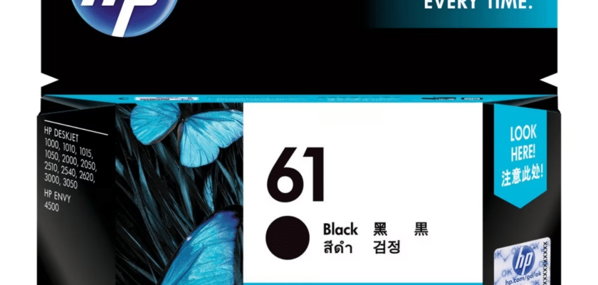 Black Ink Cartridge: HP 61